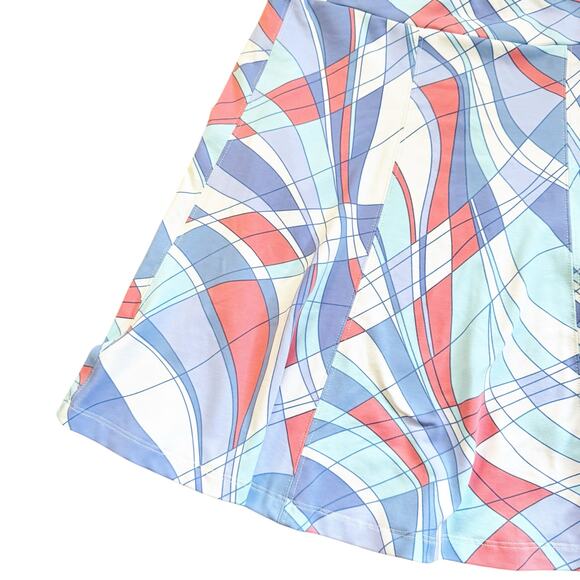 J. McLaughlin Catalina Cloth Tennis Swing Circle Skirt Geometric Design Small S - Picture 3 of 11